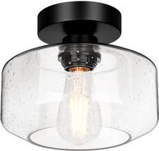 Semi Flush Mount Ceiling Light, 800 Lumen LED Bulb Included - £33.08 GBP