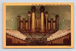 Mormon Tabernacle Choir Salt Lake City Utah UT UNP Unused Linen Postcard J17 - £2.28 GBP