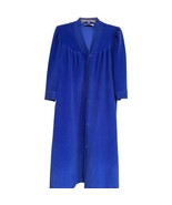 Vanity Fair Vintage Robe House Coat Snaps Blue Housecoat Women S Pockets... - $29.57