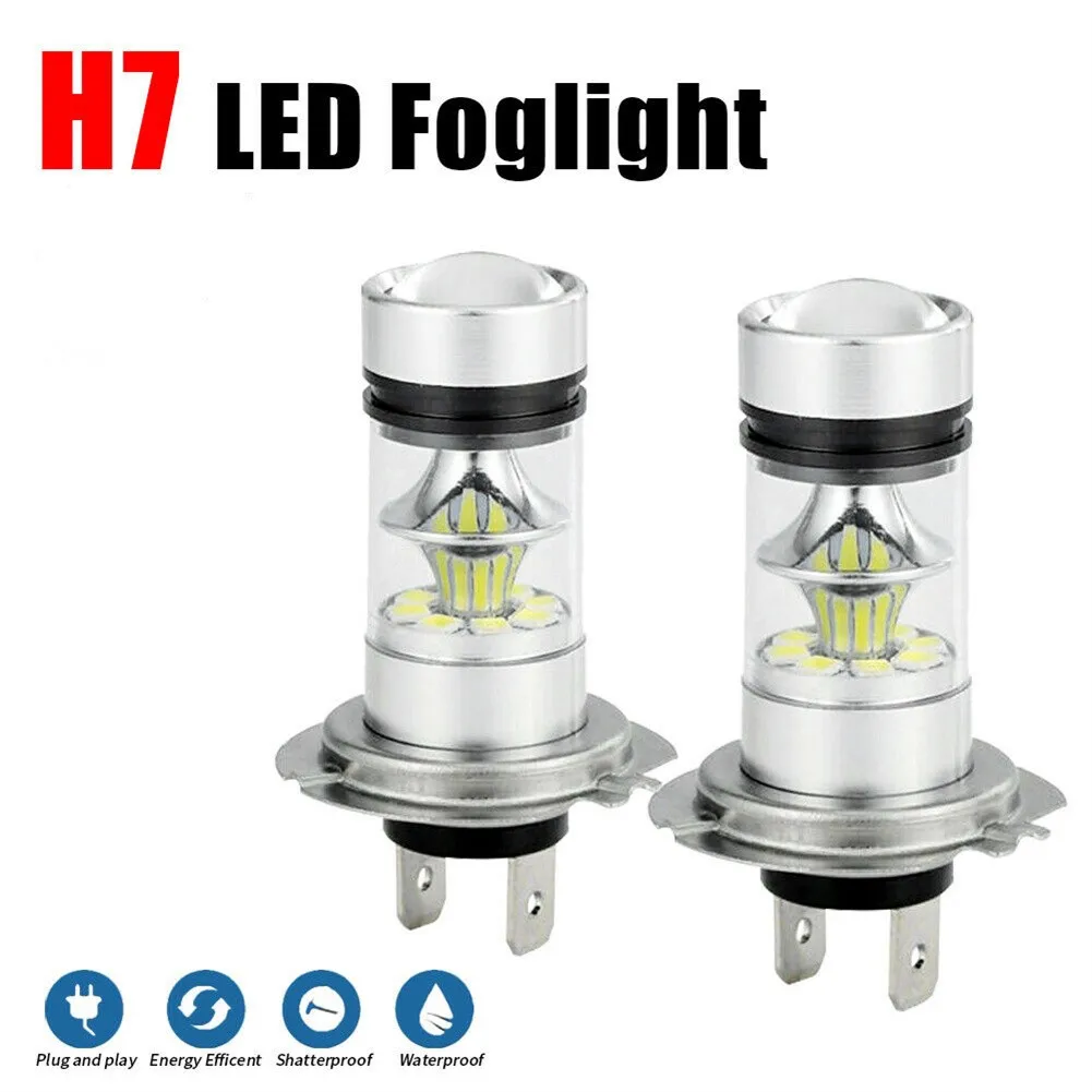 2PCS H7 LED Headlight Conversion Kit Bulb 100W 6000K Ultra White Low Voltage P - £13.60 GBP