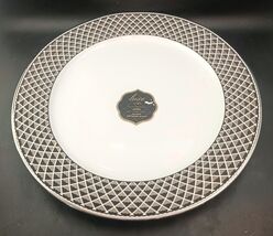 Ciroa Luxe “Lattis” 14&quot; Diameter Serving Platter, Silver On Porcelain, OBO - $54.45