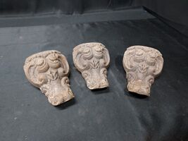 Antique Old Parlor Wood Stove Bath Tub Cast Iron Ornate Feet Legs Parts Lot - $59.99