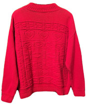 Red Long Sleeve Knitted Sweater Size Medium - $9.85
