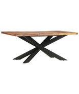 vidaXL Solid Sheesham Wood Rectangular Dining Table 72x36in Woven Seat C... - $716.66 CAD