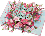 Mothers Day Gifts for Mom Women, Pop up Cards, Floral Cherry, Love You, ... - £16.69 GBP