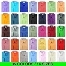 New Berlioni Italy Men Premium Classic French Convertible Cuff Solid Dre... - $25.98+