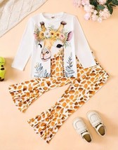 NEW Giraffe Girls Long Sleeve Bell Bottoms Outfit Set - £9.82 GBP