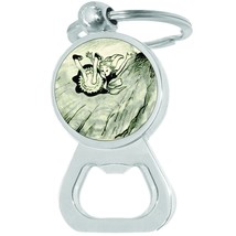 Alice Down the Rabbit Hole Bottle Opener Keychain - Metal Beer Bar Tool Key Ring - £8.65 GBP