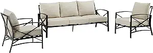 Crosley Furniture KO60030BZ-OL Kaplan Outdoor Metal 3-Piece Seating Set ... - $1,880.99
