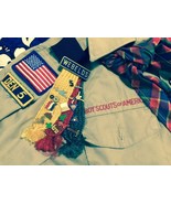 HUGE LOT VINTAGE 4-H GIRL BOY SCOUTS COLLECTOR PATCHES PINS MIXED MEMORA... - $1,734.30 MXN