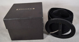 Malloni Belt Emonymus Black Braided Herringbone Waxed Cotton Leather 1 I... - $68.31