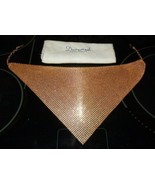 RARE Duramesh Chainmail Mesh Triangle Cleopatra Necklace Gold Tone Fifth... - $1,316.98 MXN