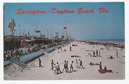 Vintage Postcard Spring Break Daytona Beach Florida Boardwalk Amusement Park - £6.21 GBP