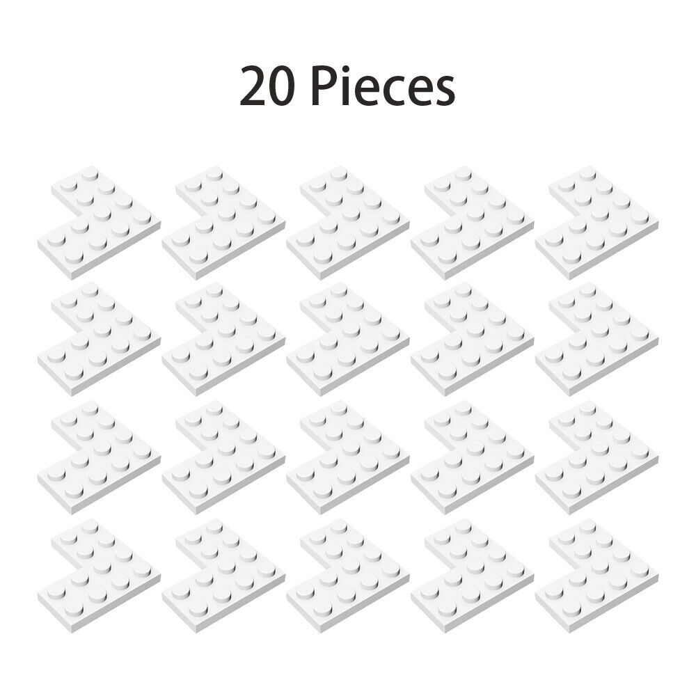 20x White Part 2639 Corner Plate 2x4x4 Building Pieces Bulk Lot 100% Com... - $7.78