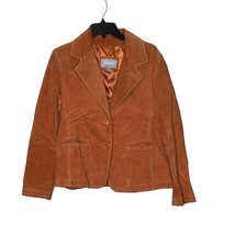 Wilson Leather Maxima Genuine Leather Suede Blazer Jacket Brown Women Large - $47.51