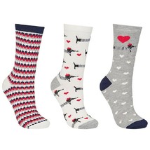 Dachshund Dog Print Ankle Socks, Pack of 3 - £15.12 GBP