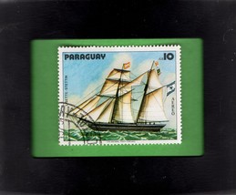 Tchotchke Stamp Art  - Ship Portrait of German Schooner Lisette von Stettin - $7.99