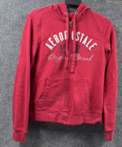 VTG Aeropostale Hoodie Shirt Womens Large  Red Spell Out Embroidered Ful... - $20.88