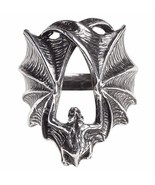 Stealth Pewter Ring Outstretched Hugging Vampire Bat Wings Alchemy Gothi... - £17.16 GBP