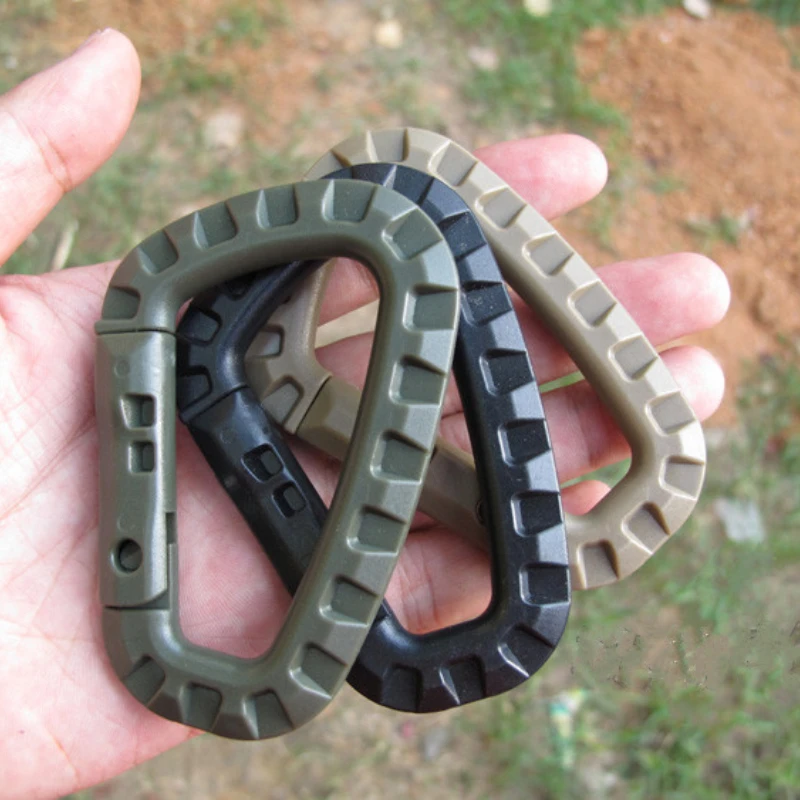 5PCS  Tactical Backpack Buckle Fast Tactical Carabiner Plastic Hook D Shape - £10.77 GBP