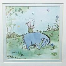 Winnie the Pooh a grand explore Eeyore and Piglet  11 1/2&quot; wood framed A... - $12.86