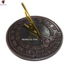 Medieval Epic Brass Sundial Grow Old with Me (Copper Antique) - £143.10 GBP