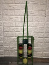 Vtg Tennis Ball Hopper Basket Green Plastic Coated Wire Made In USA + Penn Balls - £53.97 GBP