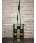 Vtg Tennis Ball Hopper Basket Green Plastic Coated Wire Made In USA + Pe... - £52.96 GBP