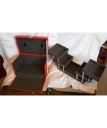 Accordion Jewelry sewing Box Organizer compartment red patent leather re... - $65.00