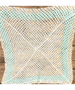 Vintage Handmade Crocheted Pastel Baby Afghan Blanket Throw 50 inch Square - $23.49