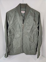 Wallace &amp; Barnes Nylon Bomber Shirt Jacket J Crew size Small Olive green shacket - £25.91 GBP