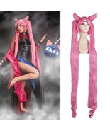 Sailor Moon Tsukino Usagi Black Lady Long Pink Straight Ponytails Cospal... - $47.99