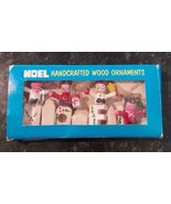 Noel Charmers Wood Ornaments Handcrafted Vintage 1981 Miniature Taiwan - £7.77 GBP