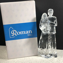 Roman Cut Glass Crystal Figurine Statue Sculpture Nib Box Family Baby Parents Us - $29.65