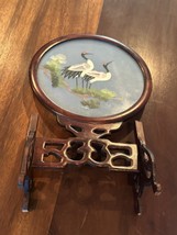 Vintage Sided Silk Embroidered Japanese Frame Cranes - $34.65