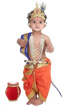 Janmashtami Festival Kids Krishna Dress Fabric Costume -(7 TO 12 day Del... - $35.44+