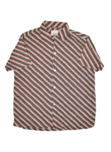 Vintage Van Heusen Shirt Mens M Loop Collar Striped Pattern Short Sleeve... - £38.10 GBP