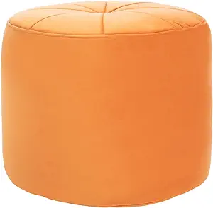 Safavieh Home Hawkem Orange Velvet Cylinder Ottoman - $196.99