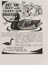 1942 Print Ad Carry-Lite Duck Decoys Made in Milwaukee,Wisconsin - £6.65 GBP