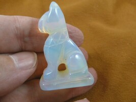 Y-CAT-SIS-559) White Opalite EGYPTIAN SPHINX CAT gemstone gem carving fi... - £10.95 GBP