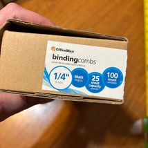 OfficeMax Binding Combs 1/4 Inch Black 100 Count Plastic for Document Bi... - $15.25