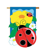 Ladybug - Applique Decorative House Flag - H104049-P2 - £32.74 GBP