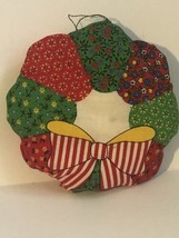 Vintage Christmas Decoration Ornament Cloth Wreath XM1 - £3.94 GBP