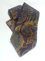 John Henry Men Silk Dress Tie 3.75&quot; wide 59&quot; long Paisley Print Made in USA - £19.21 GBP