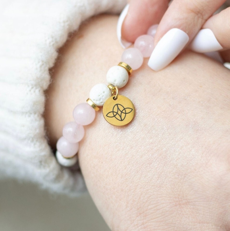 Self Love Rose Quartz Crystal Essential Oil Bracelet Item image 6