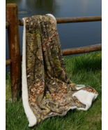 Camouflage Sherpa Luxury Light Weight Soft Camo Forest Style Blanket 50&quot;... - £29.84 GBP