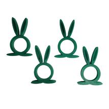Easter Bunny Rabbit Ears Set of 4 Green Napkin Rings Holders USA PR202-GRN-4 - £3.98 GBP