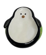 Penguin Bird Ceramic Soap Dish On Wooden Base Can Spin 360 Degrees Targe... - $24.55