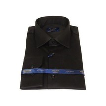 Men 100% Sateen Cotton Shirt Manschett Quesste Turkey Slim Fit 4010-08 Black image 4