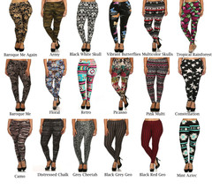 Womens Plus Size Graphic Print Pattern Buttery Soft Leggings  - $14.80+